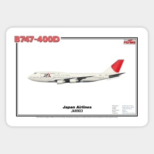 Boeing B747-400D - Japan Airlines (Art Print) Sticker